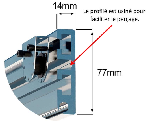 Profilé usiné pour facilité le perçage